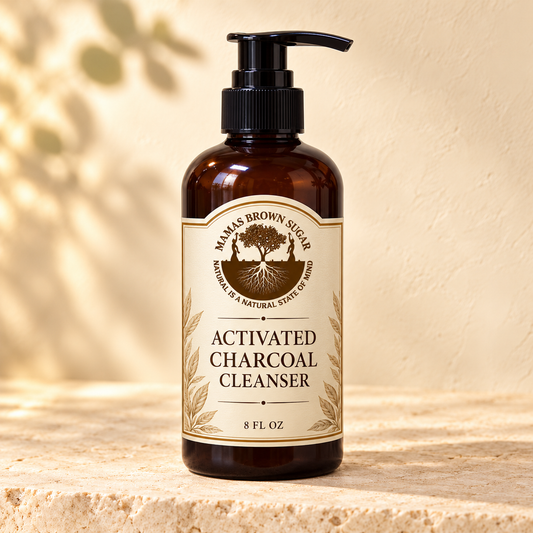 Activated Charcoal Cleanser with updated Mamas Brown Sugar luxury packaging