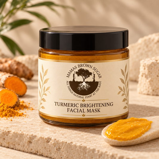 Turmeric Brightening Facial Mask with updated Mamas Brown Sugar luxury packaging